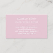 ボヘミアン自然ピンクヘアガールヘアスタイリストサロン 名刺 (裏面)
