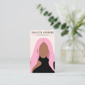 ボヘミアン自然ピンクヘアガールヘアスタイリストサロン 名刺 (スタンド正面)