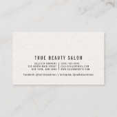 ボヘミアン自然ブロンドの女の子ヘアスタイリスト 名刺 (裏面)