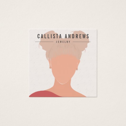 ボヘミアン自然ブロンド女子イヤリングディスプレイカード (正面)