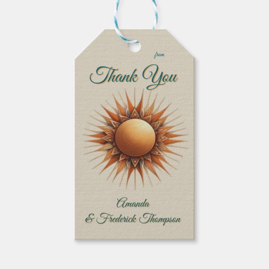 ボヘミアン色とデコールテーマのミックス ギフトタグ (正面)