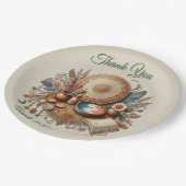 ボヘミアン色とデコールテーマのミックス ペーパープレート (アングル)