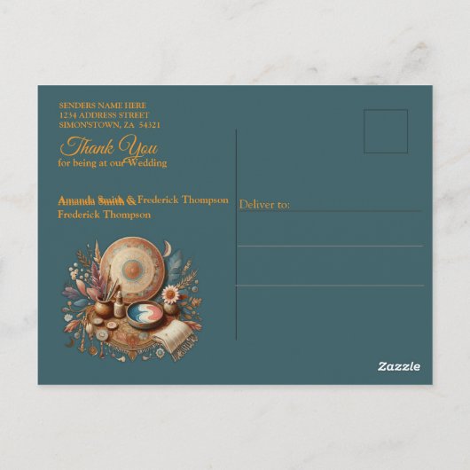 ボヘミアン色とデコールテーマのミックス ポストカード (裏面)