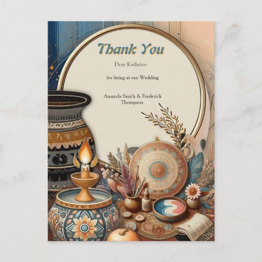 ボヘミアン色とデコールテーマのミックス ポストカード (正面)