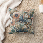 ボヘミアン色と花のテーマ クッション (ブランケット)