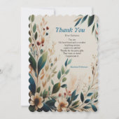 ボヘミアン色と花のテーマ サンキューカード (正面)