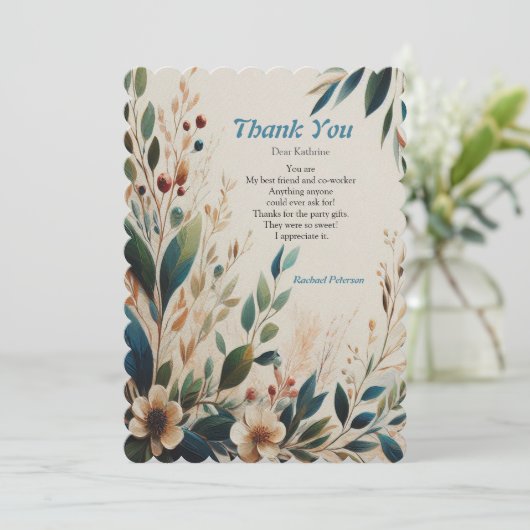 ボヘミアン色と花のテーマ サンキューカード (スタンド正面)