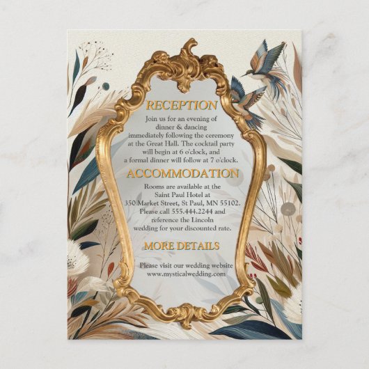 ボヘミアン色と花のテーマ 案内ポストカード (正面)