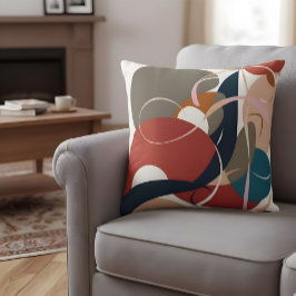 ボヘミアン色のアブストラクト図形 クッション