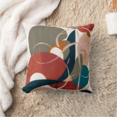 ボヘミアン色のアブストラクト図形 クッション (ブランケット)