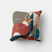 ボヘミアン色のアブストラクト図形 クッション (正面)