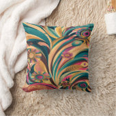 ボヘミアン色を使用したアブスタクトデザイン クッション (ブランケット)