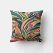 ボヘミアン色を使用したアブスタクトデザイン クッション (裏面)