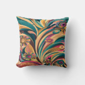 ボヘミアン色を使用したアブスタクトデザイン クッション (正面)