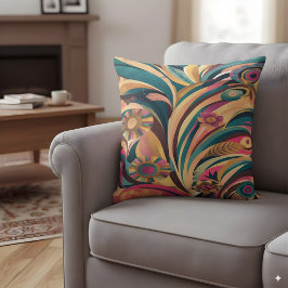 ボヘミアン色を使用したアブスタクトデザイン クッション