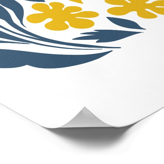 ボヘミアン花市場 | モダン離れ抽象芸術 ポスター (角)