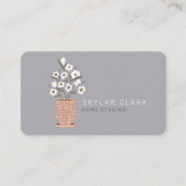 ボヘミアン花鉢植えホームステージンググレー 名刺 (正面)