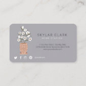 ボヘミアン花鉢植えホームステージンググレー 名刺 (裏面)