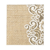 ボヘミアン西部の田舎の田舎風のラップとレース ノートパッド (正面)