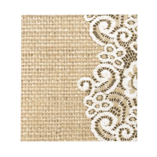 ボヘミアン西部の田舎の田舎風のラップとレース ノートパッド (正面)