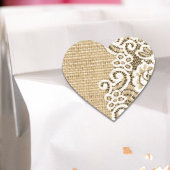 ボヘミアン西部の田舎の田舎風のラップとレース ハートシール