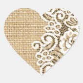 ボヘミアン西部の田舎の田舎風のラップとレース ハートシール (正面)