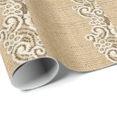 ボヘミアン西部の田舎の田舎風のラップとレース ラッピングペーパー (ロールコーナー)