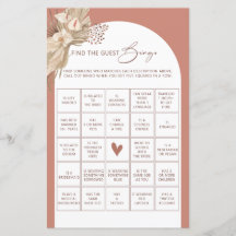 ボヘミアン見つけるゲストビンゴブライダルシャワーゲーム