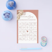 ボヘミアン見つけるゲストビンゴブライダルシャワーゲームf チラシ (シングル)