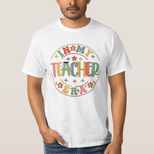 ボヘミアン調のナチュラルなデザインの先生Tシャツ Tシャツ (正面)