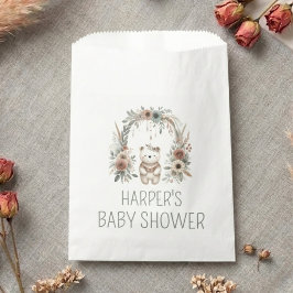 ボヘミアン調水彩くまのベビーシャワー フェイバーバッグ