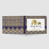 ボヘミアン象とシェブロン赤ちゃんシャワー ゲストブック (全面)