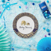 ボヘミアン象とシェブロン赤ちゃんシャワー ペーパープレート (パーティー)