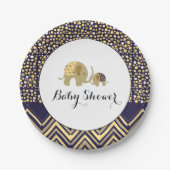 ボヘミアン象とシェブロン赤ちゃんシャワー ペーパープレート (正面)