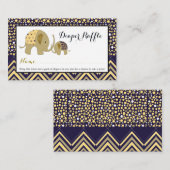 ボヘミアン象ベビーシャワーおむつラッフルチケット エンクロージャーカード (正面/裏面)