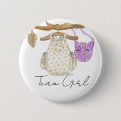 ボヘミアン赤ちゃん服チームガールジェンダーの公開 缶バッジ (正面)