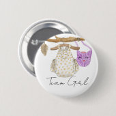 ボヘミアン赤ちゃん服チームガールジェンダーの公開 缶バッジ (正面&裏面)