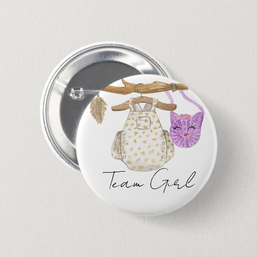 ボヘミアン赤ちゃん服チームガールジェンダーの公開 缶バッジ (正面&裏面)