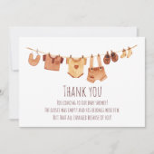 ボヘミアン赤ちゃん服ベビーシャワーありがとう サンキューカード (正面)