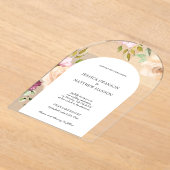 ボヘミアン赤面バラ水彩フローラ結婚ズ アクリル招待状 (レイダウン)