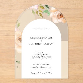 ボヘミアン赤面バラ水彩フローラ結婚ズ アクリル招待状