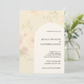 ボヘミアン赤面バラ水彩フローラ結婚ズ 招待状 (スタンド正面)