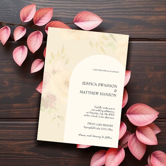 ボヘミアン赤面バラ水彩フローラ結婚ズ 招待状