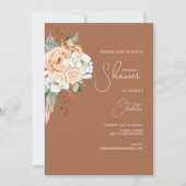 ボヘミアン赤面ブラウングリーンリー 招待状 (正面)