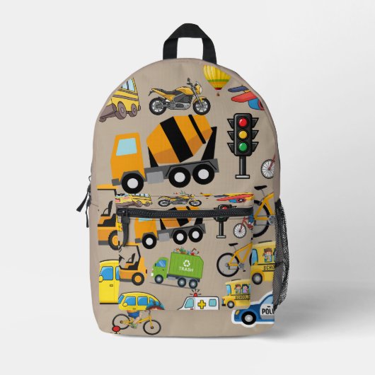 ボヘミアン車コレクション プリントバックパック (正面)