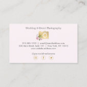 ボヘミアン金ゴールドカメラフラワーピンク写真家 名刺 (裏面)