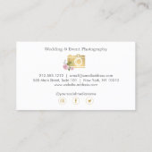 ボヘミアン金ゴールドカメラフラワーフォトグラファー 名刺 (裏面)