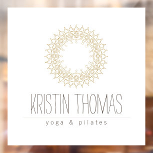 ボヘミアン金ゴールドサンマンダラヨガブティック、サロン ウィンドウサイン