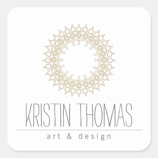 ボヘミアン金ゴールドサンマンダラ スクエアシール (正面)