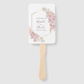 ボヘミアン金ゴールドピンク結婚フローラ ハンドファン (正面)